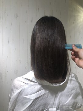 ラ ブランシュ 大宮(La Blanche) マロンベージュかきあげAラインボブ韓国小顔ショートグレージュ