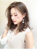 大人かわいいショコラベージュミディアムヘア