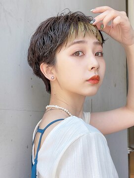 アルバム 池袋(ALBUM) オン眉パーマスタイル_チェリーブラウンフェミニンロング_59242