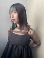 シセイ 青山(SHISEI)&nbsp;ぱつっとカット/インナーカラー/ブルーカラー［南青山］