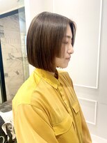 切りっぱなしボブ／顔まわり／ストレートボブ／大人ボブ