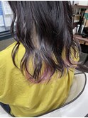 ピンクベージュグラデーションインナーカラー