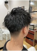 ツーブロ刈り上げ×ツイストスパイラルパーマ