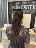 三軒茶屋_レディース_ヘアアレンジ_ヘアセット_リボン_ポニー