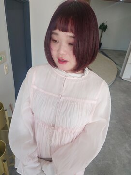 サロン(CI'SALON) 伸ばしかけピンクブラウンボブ