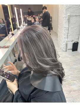 ブレンド 渋谷(BLend) ホワイトグレージュミニウルフデジタルパーマチェリーブラウン