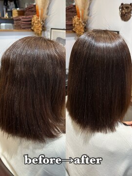 ナルヘアー 越谷(Nalu hair) 美髪縮毛矯正/髪質改善ストレート/before→after