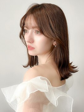 レア 表参道(L'ea) 黒髪 クラゲヘアー オリーブグレー 小顔 ココアベージュ