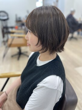ヘアーサロン グラブ(hair Salon grab) くびれレイヤーボブ×カーキグレージュ