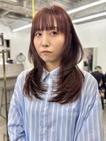 エイム ディクト ヘアー プロデュース(ame D.C.T HAIR PRODUCE) ブリーチなし暖色カラー×レイヤーカット