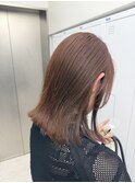 外ハネ/オレンジブラウン/ブリーチ無し/切りっぱなし