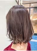 【藤原三知代】ボブルフのアッシュベージュ