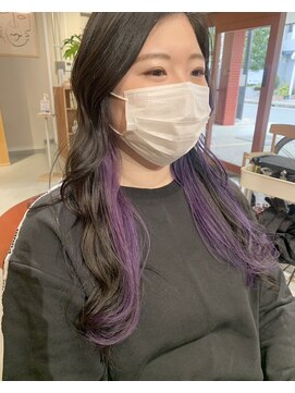 ディードットログ 大和西大寺店(D.Log) ロング　インナーカラー　パープル　大和西大寺　奈良