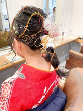 ネオリーブアイム 横浜西口店(Neolive aim) 水引と金箔アレンジ 卒業式 袴【横浜】w