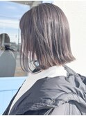 切りっぱなしボブ/グレージュカラー(ブリーチ1回目安)