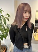ミルクティーピンク×ウルフカット