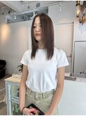 顔まわりレイヤー/髪質改善ストレート[表参道/ブリーチ]Mai