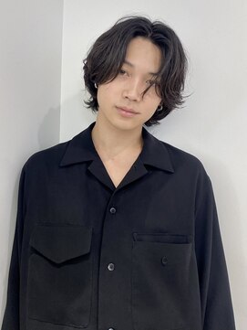 ユーフォリア 渋谷グランデ(Euphoria SHIBUYA GRANDE) メンズウルフ ニュアンスパーマ センターパート