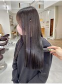 透明感カラーラベンダーグレージュ酸性ストレート髪質改善