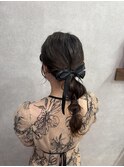 編みおろしヘア