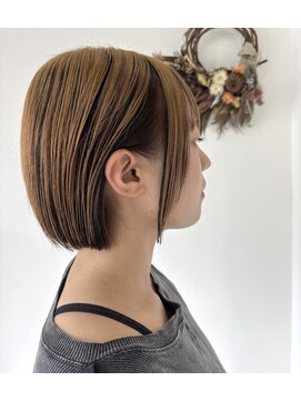 ジェムヘアスタジオ 湘南平塚南口店(Gem Hair Studio) ぱつっとボブ×アンブレラカラー【Gem 神原】