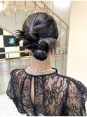 個性派！艶々ツインカチモリ/結婚式/お呼ばれヘア