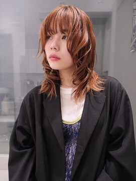 【iLi×REN】顔周りレイヤー/レイヤーカット/オレンジブラウン