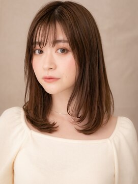 カバーヘア ブリス 川口(COVER HAIR bliss) ミルクティーブラウンエアストレートミディアムX川口30代40代