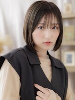 カバーヘア ブリス 大宮西口(COVER HAIR bliss) 艶髪ダークグレージュ切りっぱなしミニボブc7大宮20代30代40代