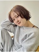 【ルーツカラー】逆グラデーションの切りっぱボブ＊