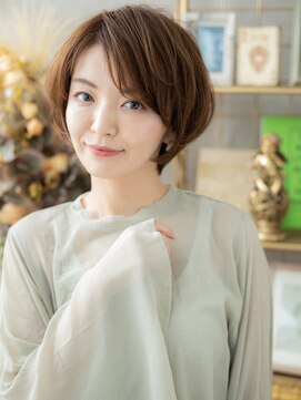 カバーヘア ブリス 志木南口駅前店(COVER HAIR bliss) ローズブラウンナチュラルマッシュショートc8志木20代30代40代