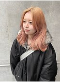 ミルクティーブロンド/ダークブルー/デジタルパーマ/下北沢