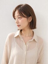 ルシード スタイル サーヴ(LUCIDO STYLE SERVE) 愛されブラウンカラー韓国風レイヤーミディ切りっぱなしぱっつん