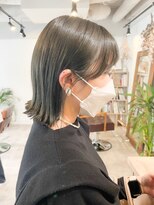 ネイヴィル オモテサンドウ(navile omotesando) ☆ブリーチなしオリーブグレージュぱつっとスキマ外ハネボブ☆