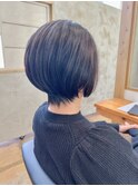 大人ショートツヤ髪黒髪暗髪ナチュラル20代30代
