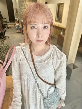 サンド 表参道(sand) 10代20代30代ブリーチピンクベージュダブルカラー