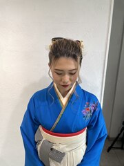 卒業式 成人式 アレンジ 袴 着物  パーティーヘアセット