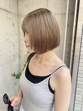 キャンバスアニュー 川崎(canvas anew.) ボブ グレージュ／ブリーチ／ダブルカラー