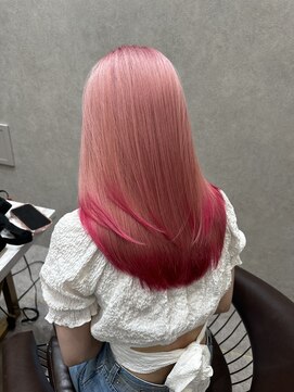 ロンド レア 天神大名店(Lond Le’a) ピンクカラー/暖色カラー/レイヤーカット/韓国ヘア/顔周りカット