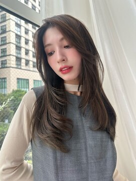 バイオレット 表参道店(Violet) 前髪なしロングレイヤーカット内巻きヘアショコラブラウンNA-37