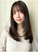 くびれヘア/レイヤー/顔まわり/サイドバング/こなれミディ