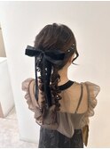 ツイン編みおろし/参列/結婚式/お呼ばれヘア