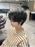 大人可愛い20代30代40代黒髪前下がりショートボブ丸みショート◎