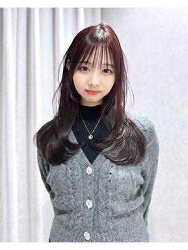 カシュカシュ 表参道(cache cache) 薄め前髪顔まわりレイヤーシースルーぱっつん前髪おくれ毛