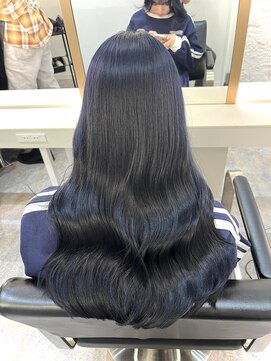 ブレンド 渋谷(BLend) メルティカラー.フェミニンロング.似合わせカット.ブルーカラー