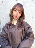 暗髪ウェーブ巻き×セミロング
