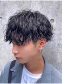 渋谷ツイストスパイラルゆるめツイスパ無造作パーマビジネスヘア