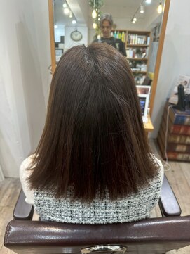 プシュケ(PSYCHE) 20代30代40代大人かわいい切りっぱなしセミディショコラブラウン