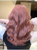 チェリーレッド　ツヤ髪　ハイトーン　暖色カラー