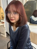 ソラ 表参道(SORA) 【MOMONE】ワンカールレイヤーカットボルドーワインレッド表参道